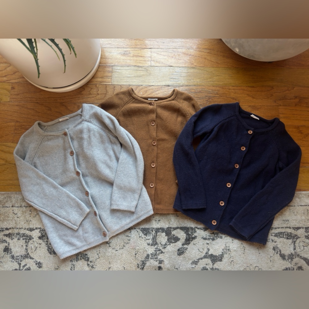 Jamie Kay Kids Cardigan Sweater Trio - Gray, Brown, Navy